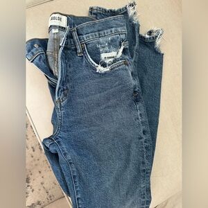 Agolde Blue Boyfriend Jeans Distressed Style